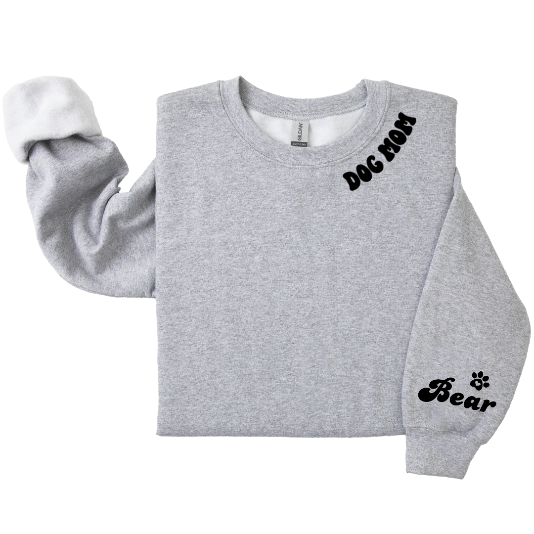 Dog Mom Crewneck - Retro Collar (Customizable)