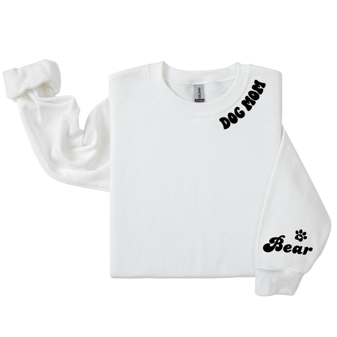 Dog Mom Crewneck - Retro Collar (Customizable)