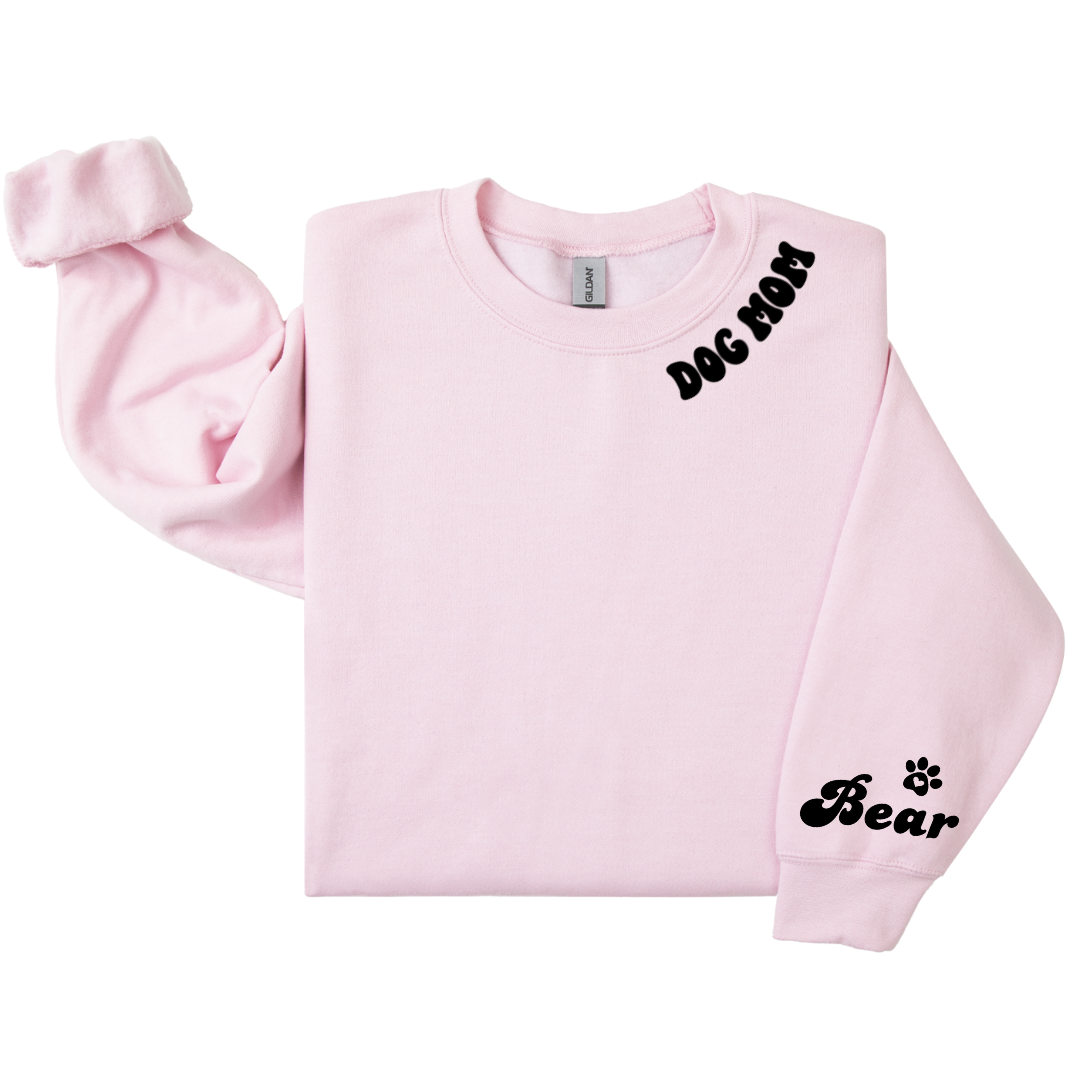 Dog Mom Crewneck - Retro Collar (Customizable)