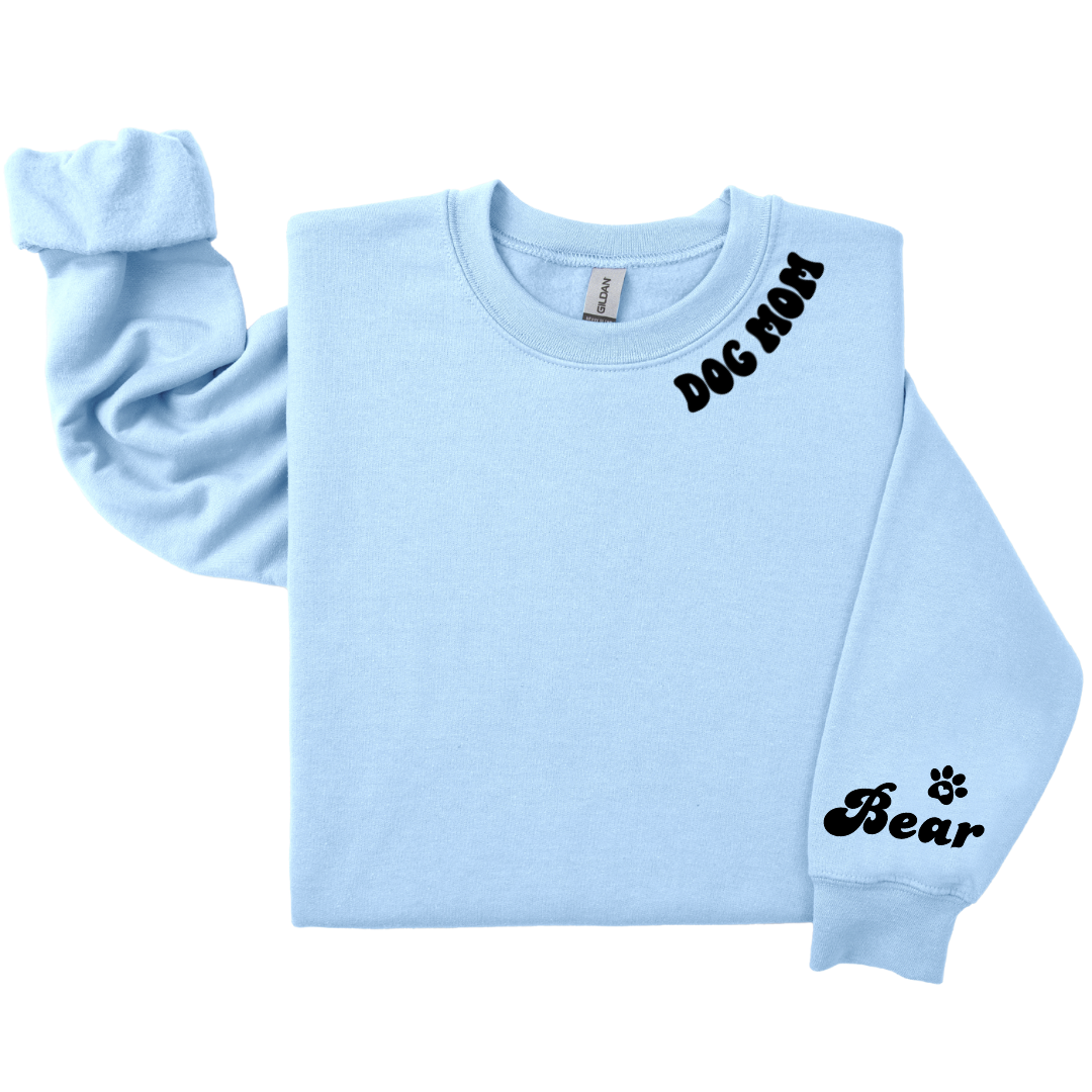 Dog Mom Crewneck - Retro Collar (Customizable)