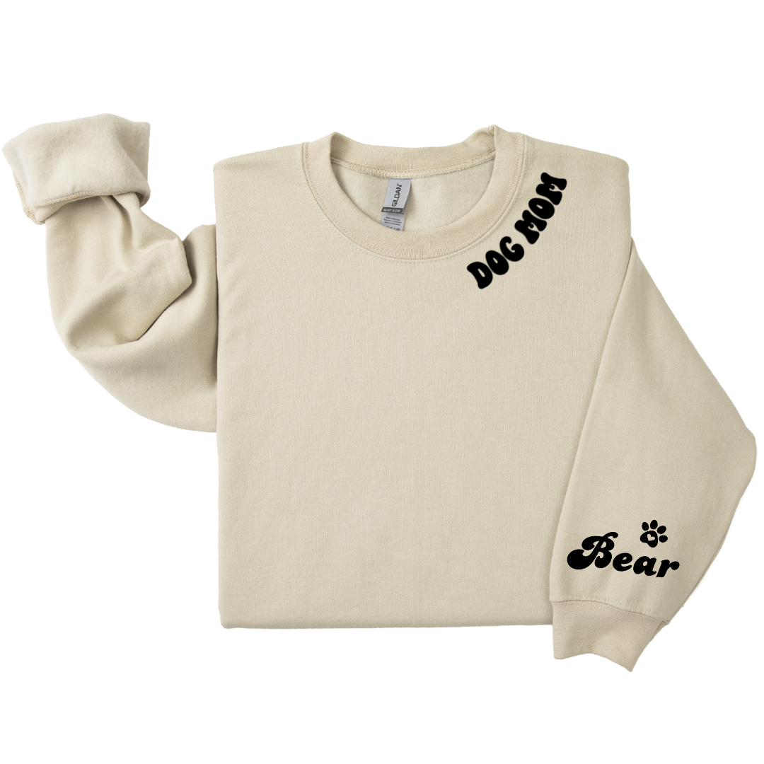Dog Mom Crewneck - Retro Collar (Customizable)