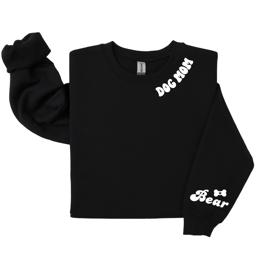 Dog Mom Crewneck - Retro Collar (Customizable)