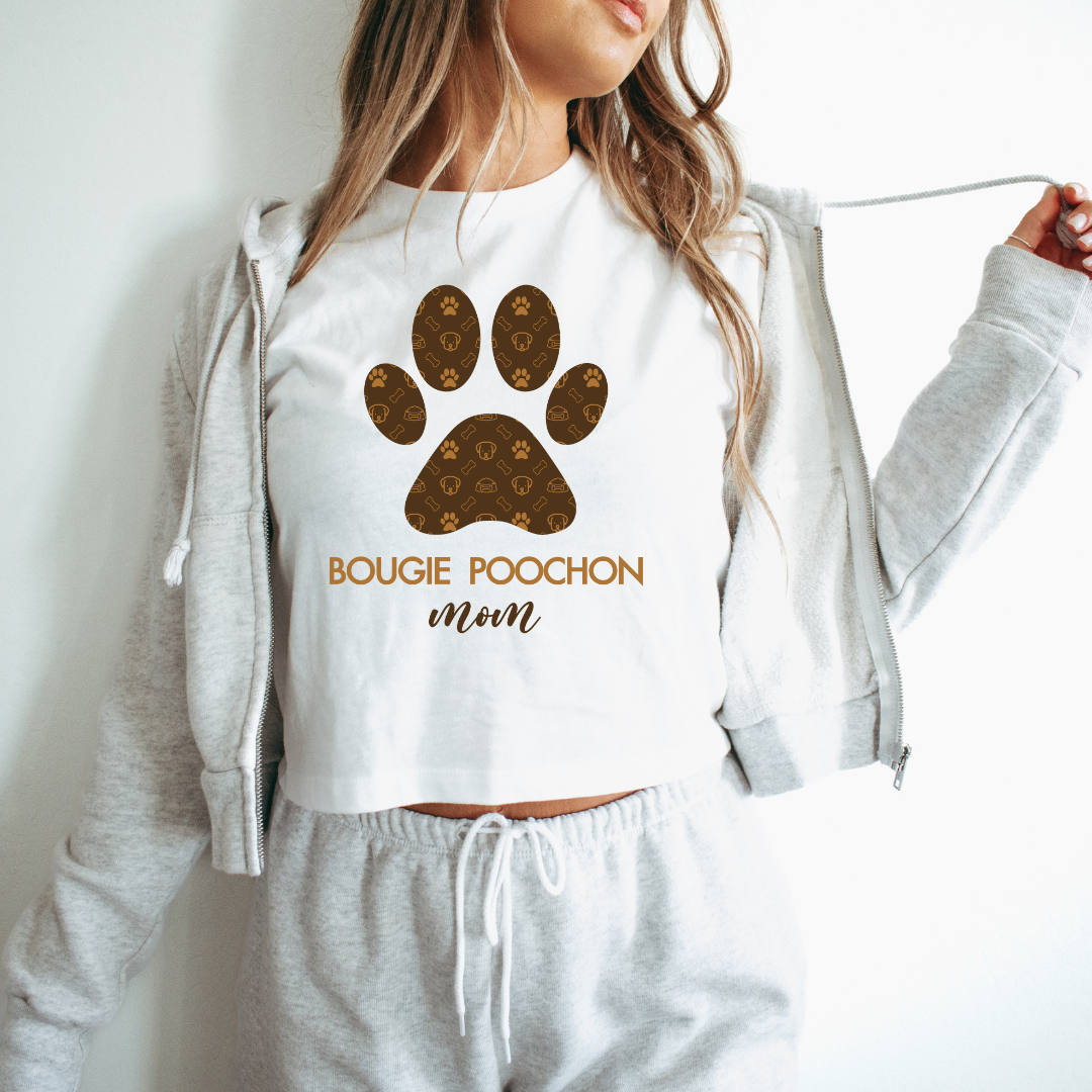 Crop Top Tee - Bougie Poochon Mom