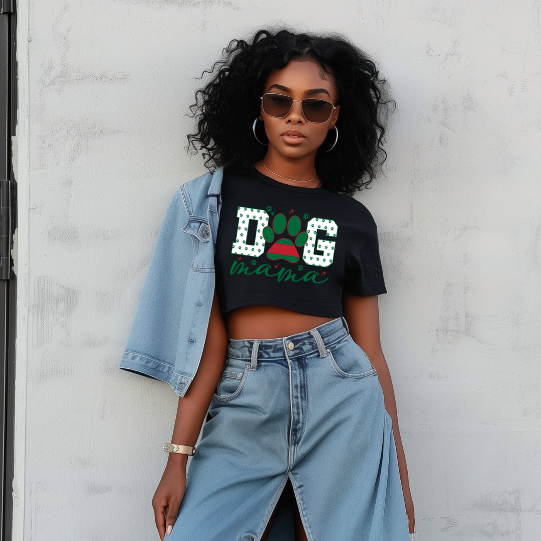 Dog Mama Crop Top Tee - Pucci