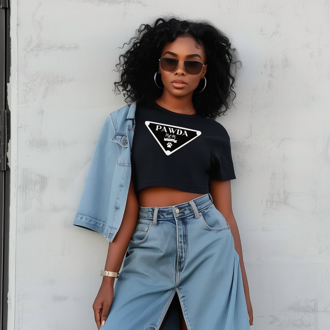 Crop Top Tee - Pawda Mom