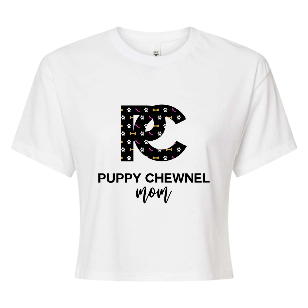 Dog Mama Crop Top Tee - Puppy Chewnel
