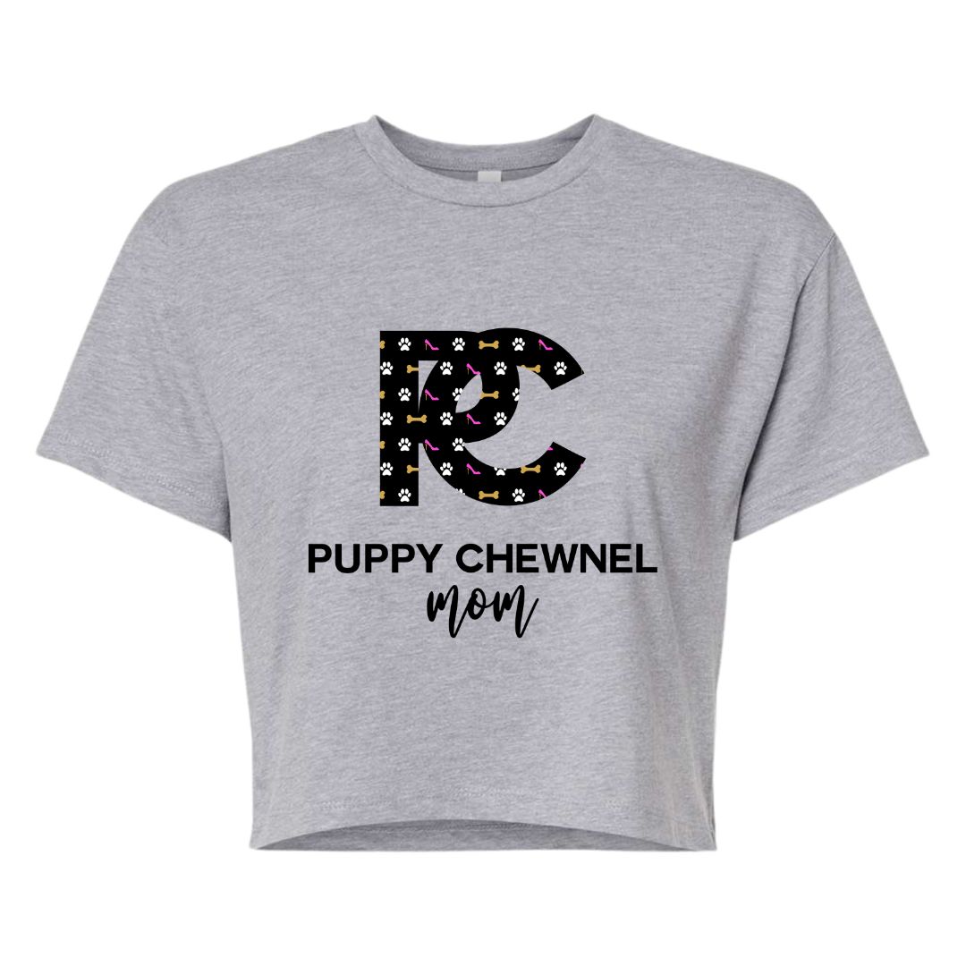 Dog Mama Crop Top Tee - Puppy Chewnel
