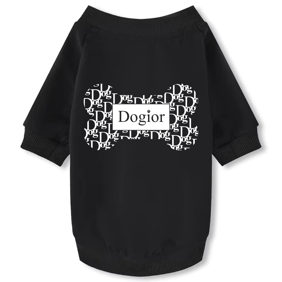 Dog Crewneck Sweatshirt- Dogior - Black/White Print