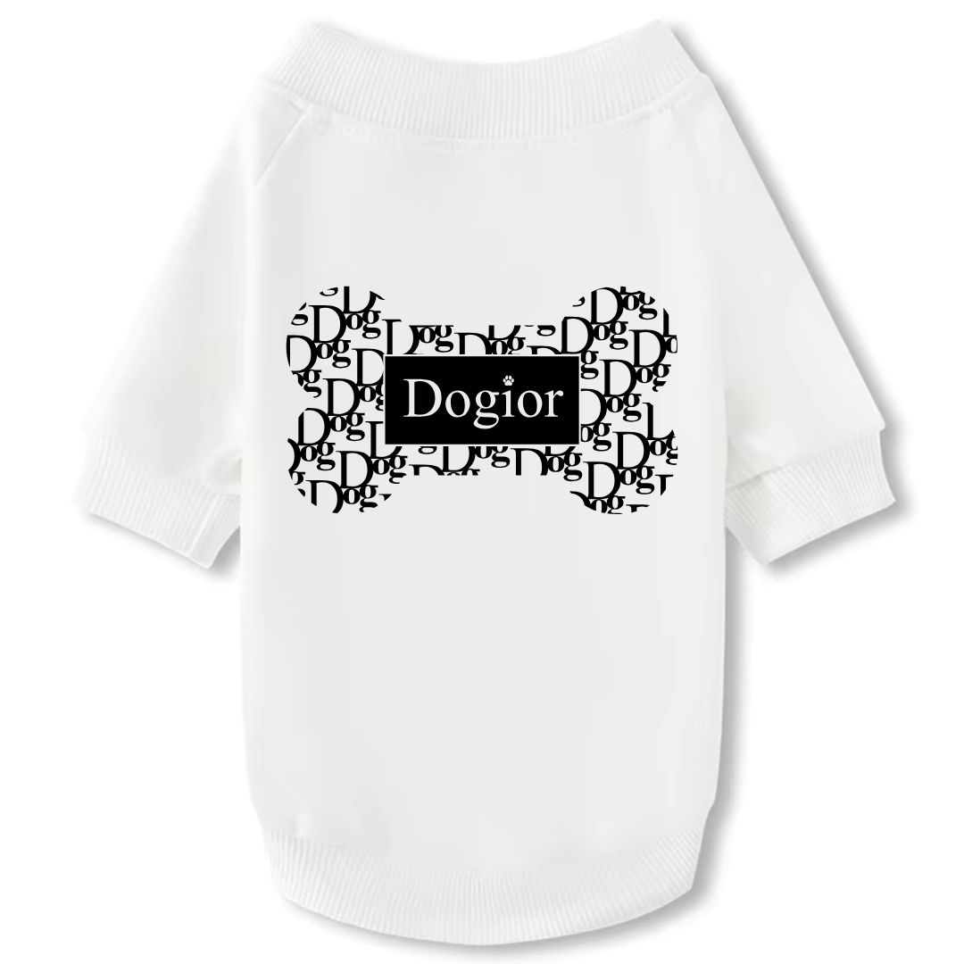 Dog Crewneck Sweatshirt- Dogior - Black/White Print