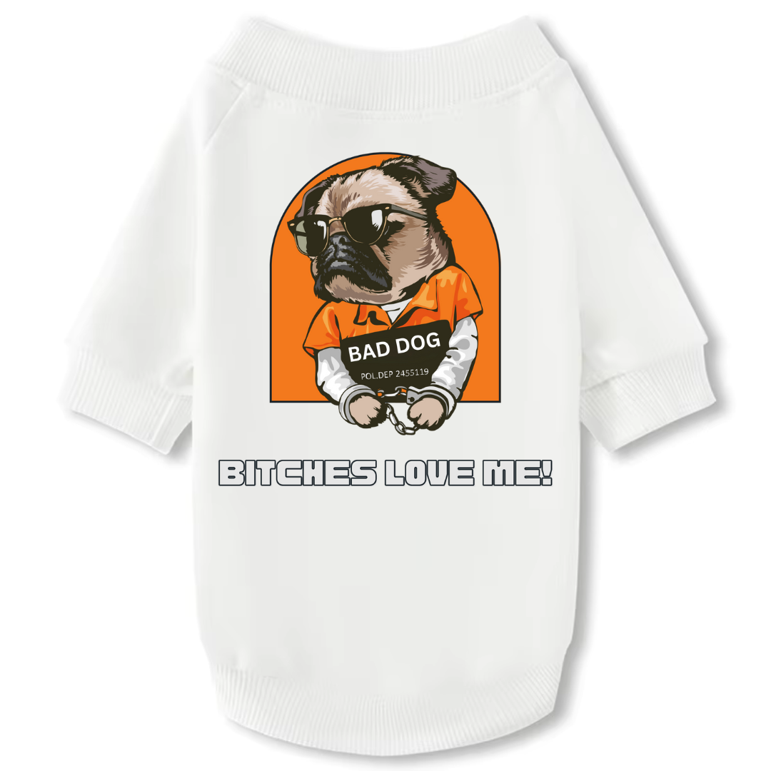 Dog Crewneck Sweatshirt- Bitches Love Me