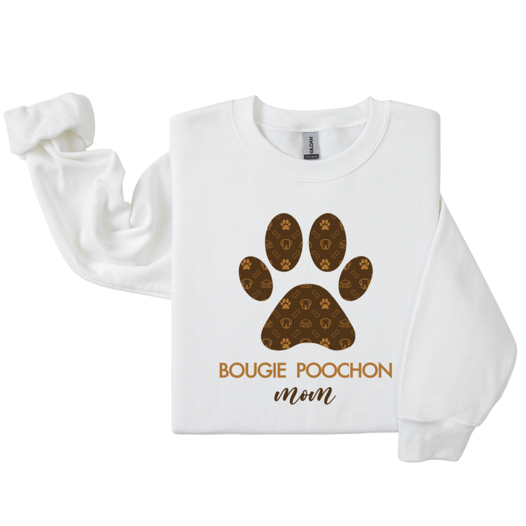 Dog Mom Crewneck - Bougie Poochon - Brown (Customizable)