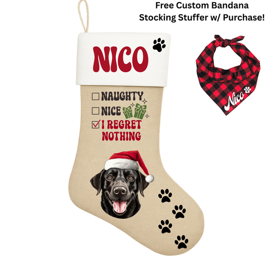 🐾🎄 Personalized Dog Christmas Stockings - Free Custom Bandana Stocking Stuffer 🎄🐾