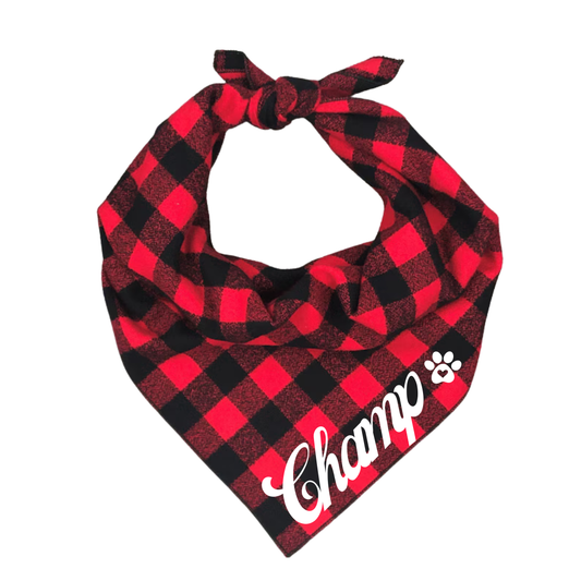 🐾 Custom Buffalo Plaid Dog Bandanas 🎄