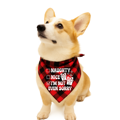 🎄 Christmas “Naughty or Nice” Dog Bandanas 🎁