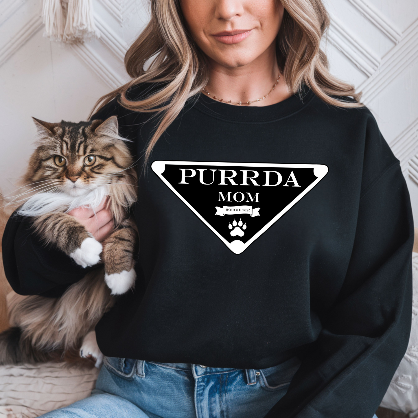 Cat Mom Crewneck - PURRDA (Customizable)