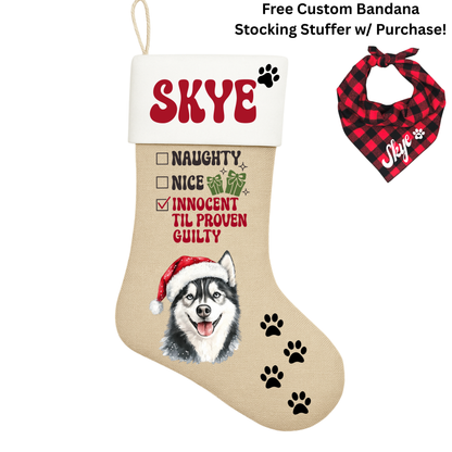 🐾🎄 Personalized Dog Christmas Stockings - Free Custom Bandana Stocking Stuffer 🎄🐾