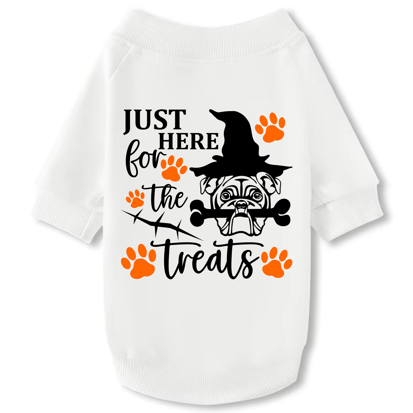 Dog Crewneck Sweatshirt - Halloween "Just Here for The Treats"