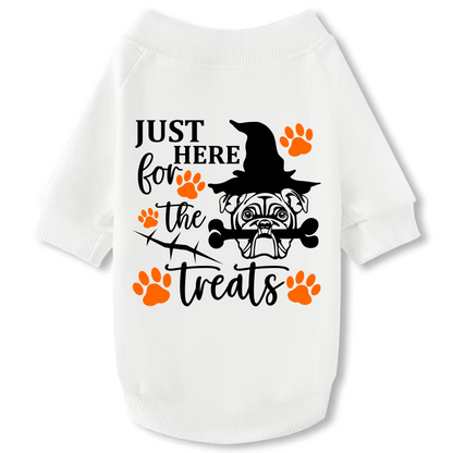 Dog Crewneck Sweatshirt - Halloween "Just Here for The Treats"