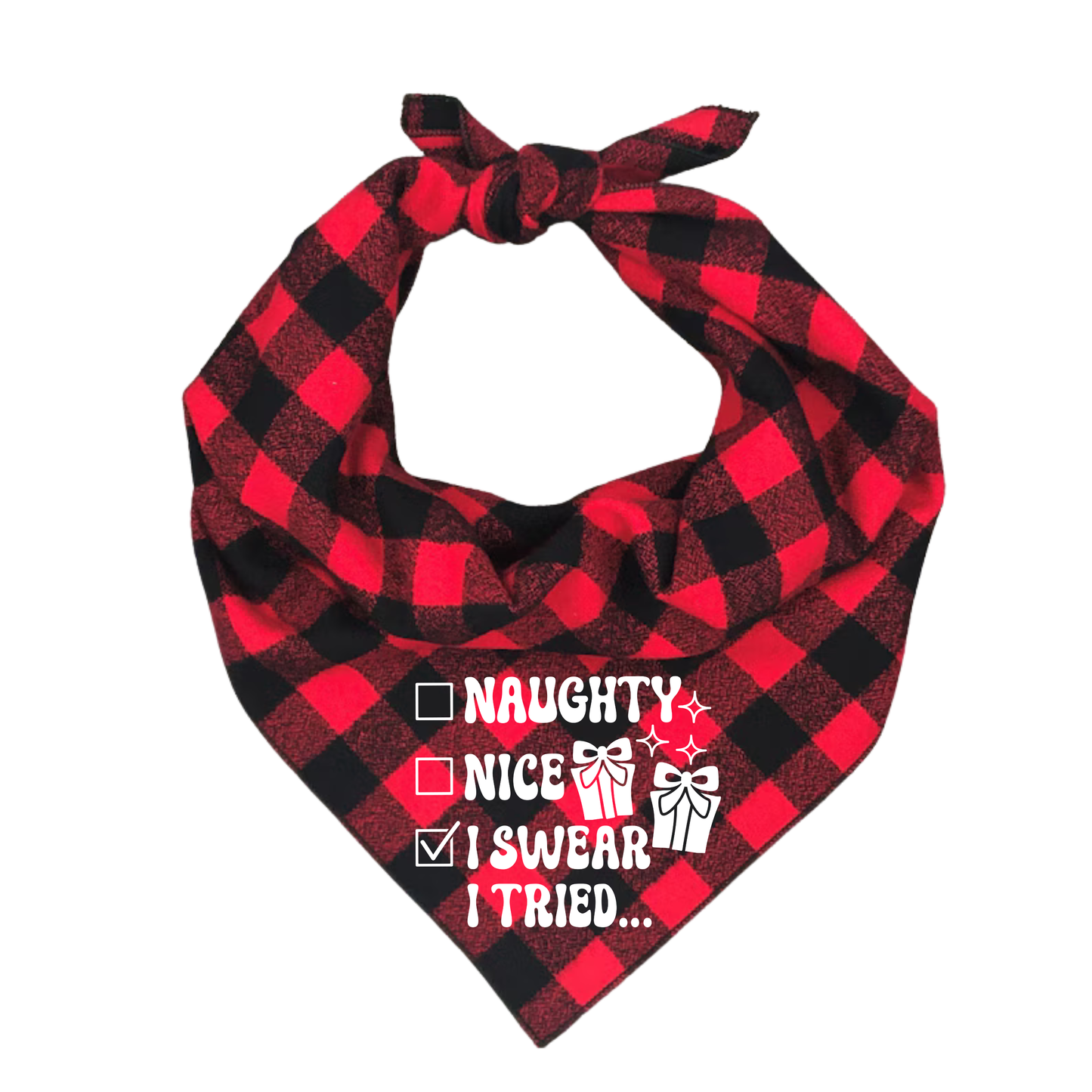 🎄 Christmas “Naughty or Nice” Dog Bandanas 🎁