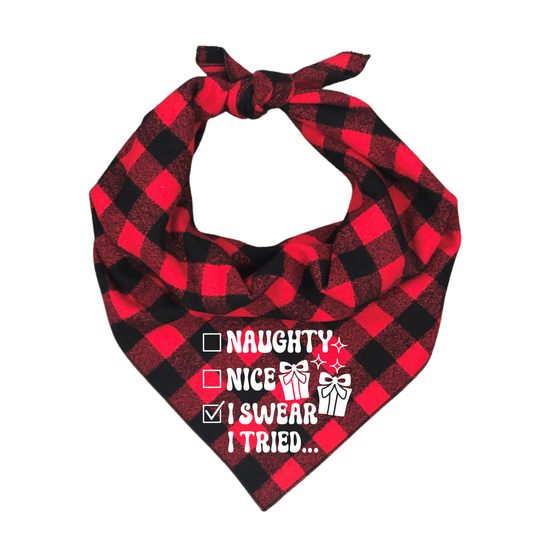 🎄 Christmas “Naughty or Nice” Dog Bandanas 🎁