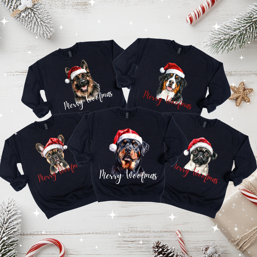 🐾🎄 Merry Woofmas Crewneck Sweatshirt – Personalized for You & Your Pup! 🎄🐾