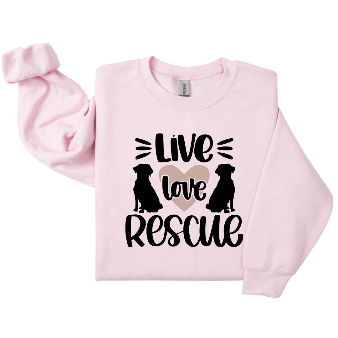 Dog Mom Crewneck - Live Love Rescue (Customizable)