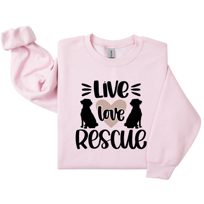 Dog Mom Crewneck - Live Love Rescue (Customizable)