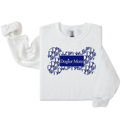 Dog Mom Crewneck - Dogior MOM (Blue) (Customizable)