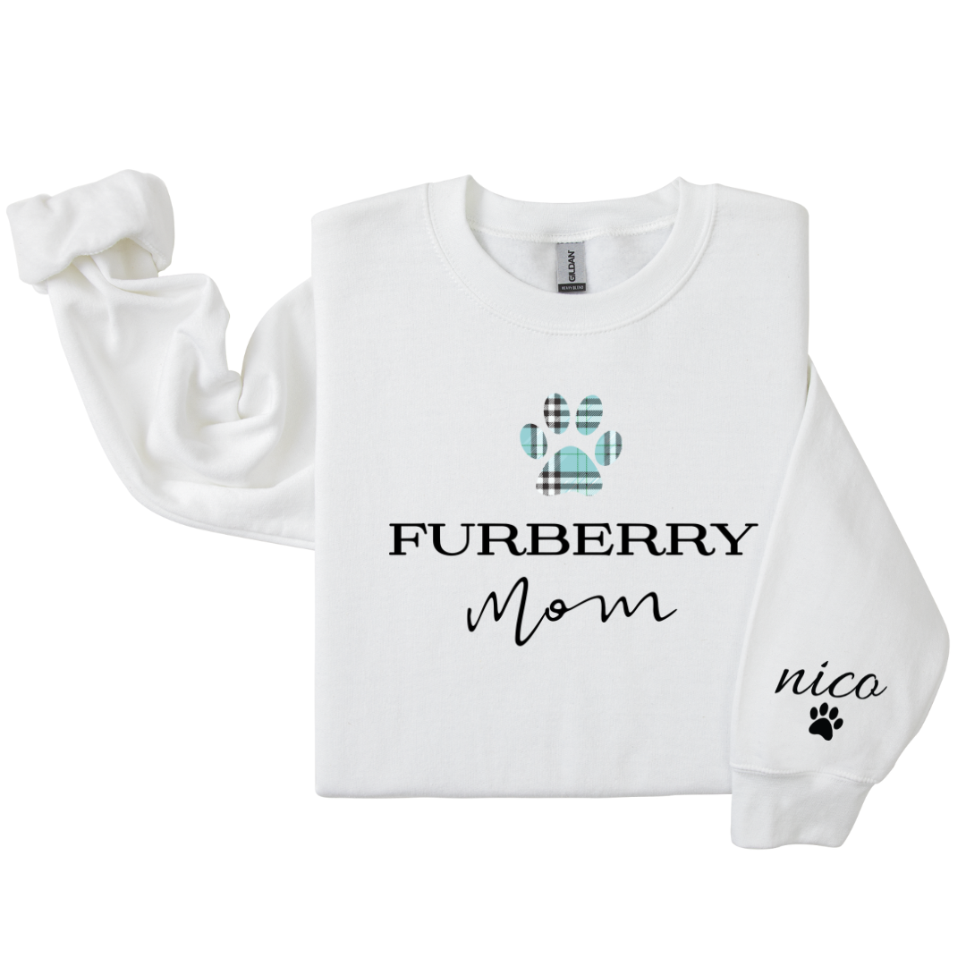 Dog Mom Crewneck - Furberry (Blue) (Customizable)
