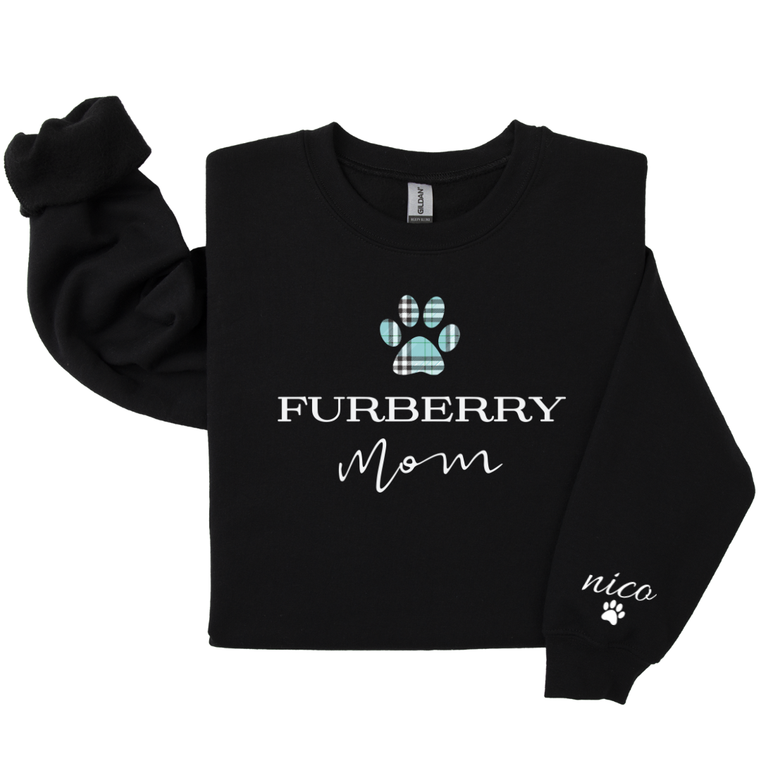 Dog Mom Crewneck - Furberry (Blue) (Customizable)