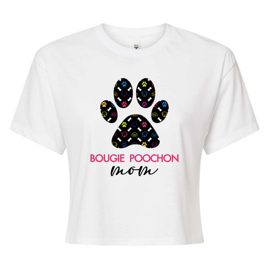 Crop Top Tee - Bougie Poochon Mom (Multi-Color)