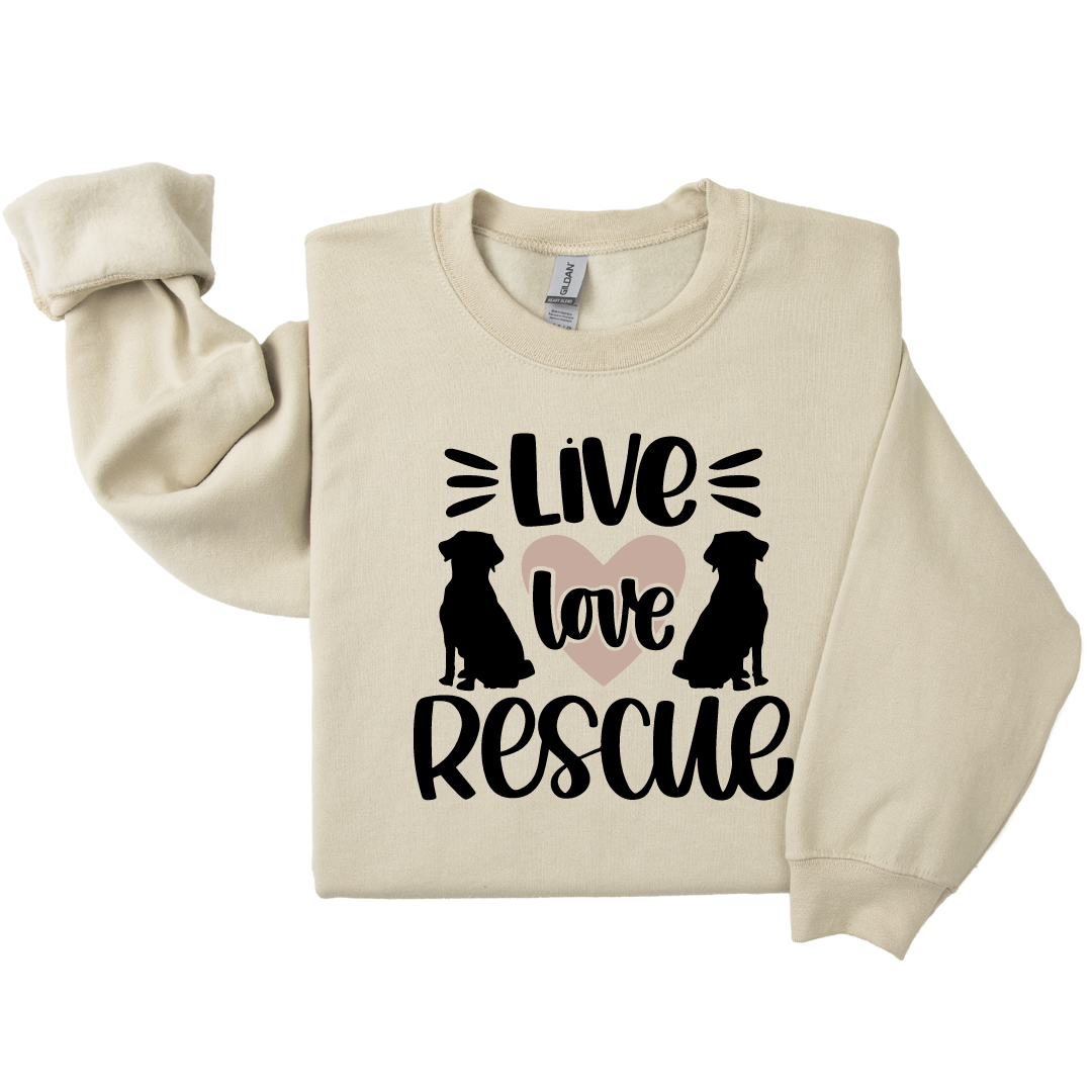 Dog Mom Crewneck - Live Love Rescue (Customizable)